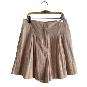 Anthropologie Paper Heart High Waist Pleated Shorts Women Size M Peach Tan